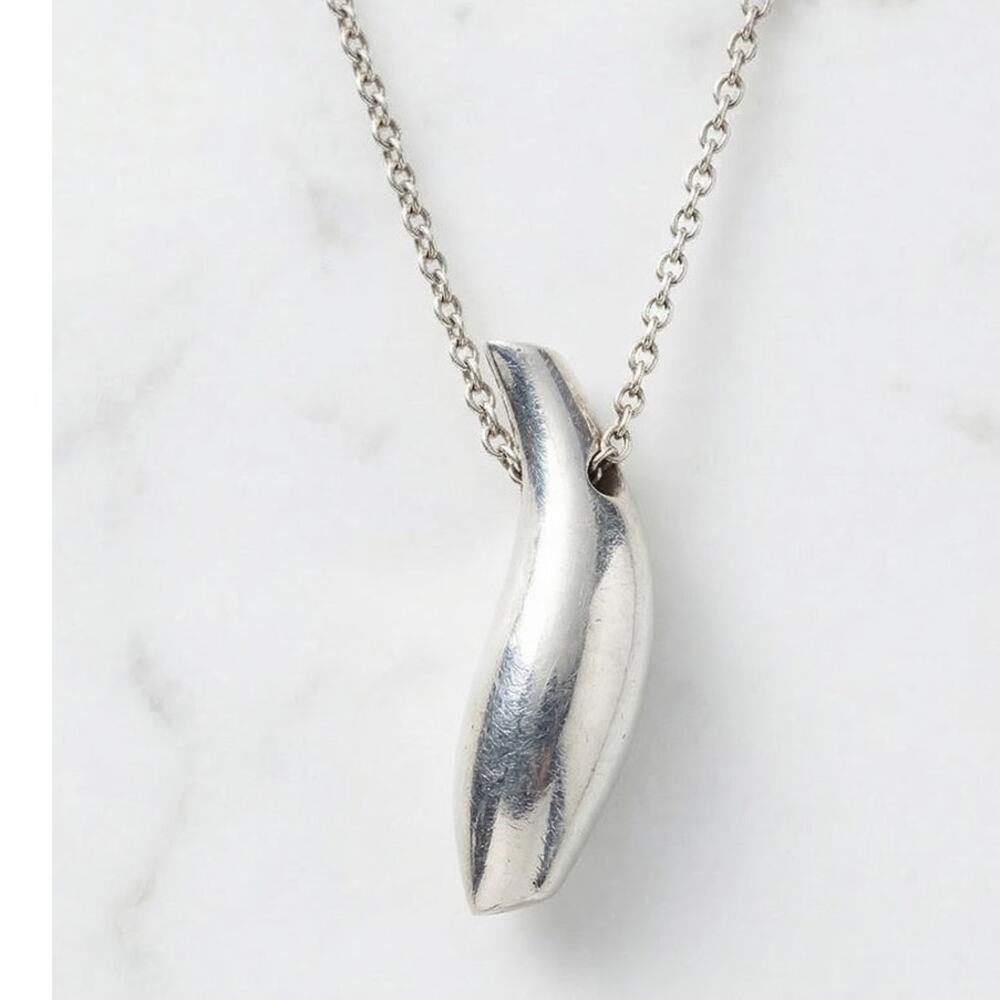 Tiffany Frank Gehry Fish Sterling Silver Pendant Necklace 925